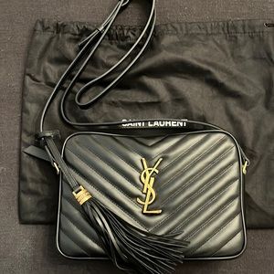 NWOT Saint Laurent “Lou” Medium Monogram Calfskin Leather Crossbody Bag